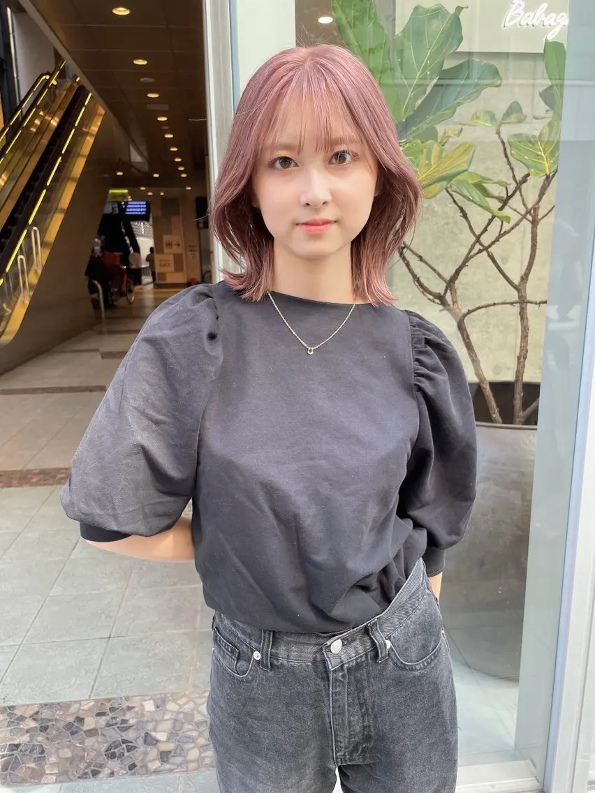 ミディアム カラー カット ヘアカラー トリートメント 髪質改善will hairdesignのヘアスタイル