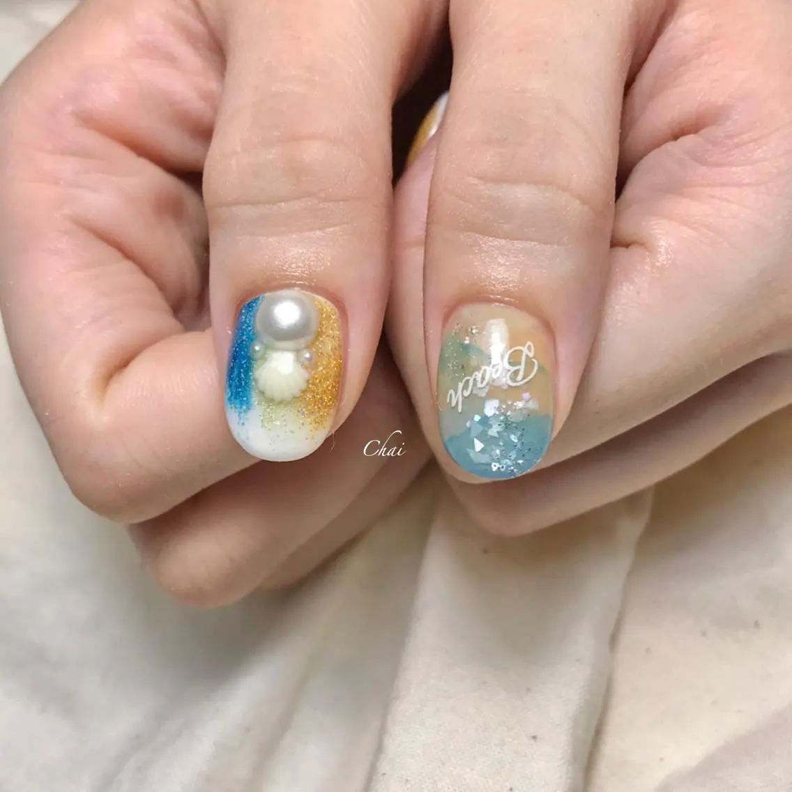 ショート ネイル ハンドネイル chai nail _ai📍鶴橋/桃谷のネイルデザイン