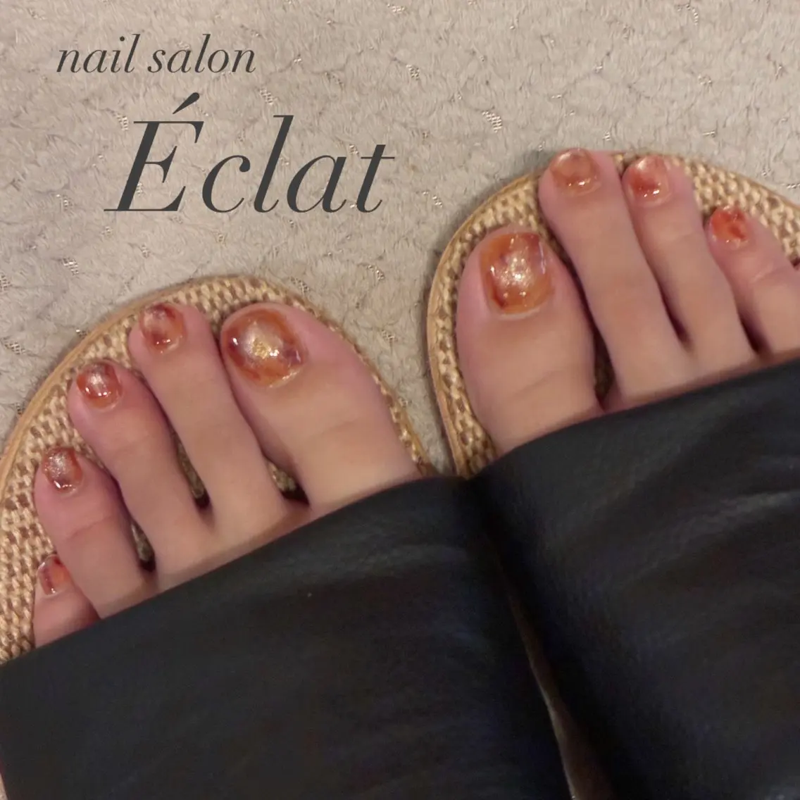 ネイル べっ甲ネイル マグネットネイル フットネイル nail salon Éclatのネイルデザイン