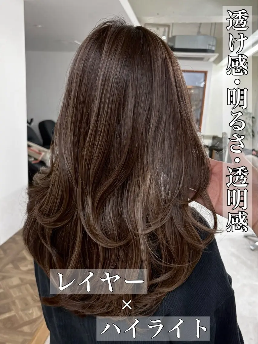 ロング カラー 透明感カラー レイヤーカット ヘアカラー ハイライト/レイヤー 河原町/Manatoのヘアスタイル