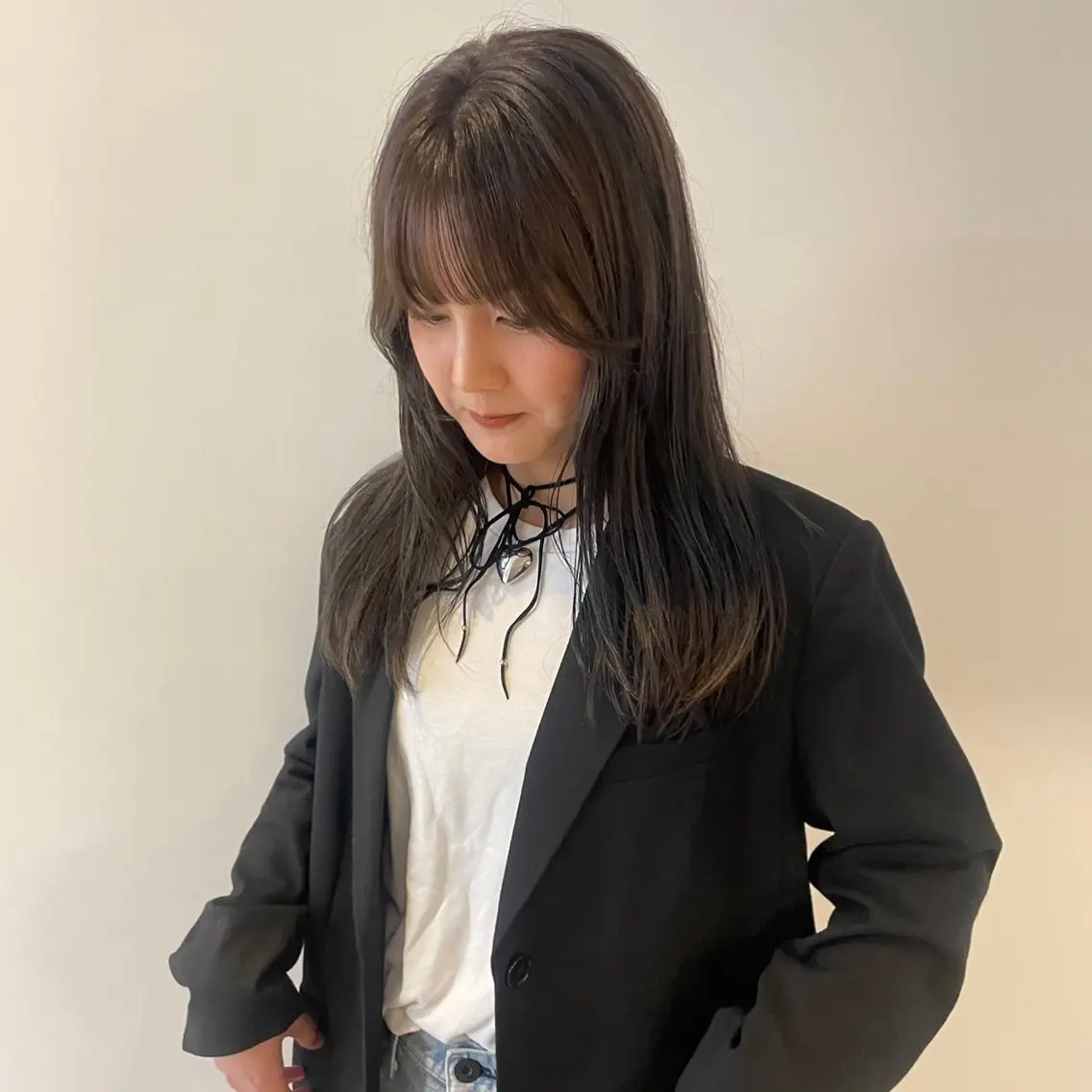 [ワンカラー+前髪・顔周りカットつき🧴]透明感カラー顔周りレイヤー韓国レイヤー姫カット♡の写真