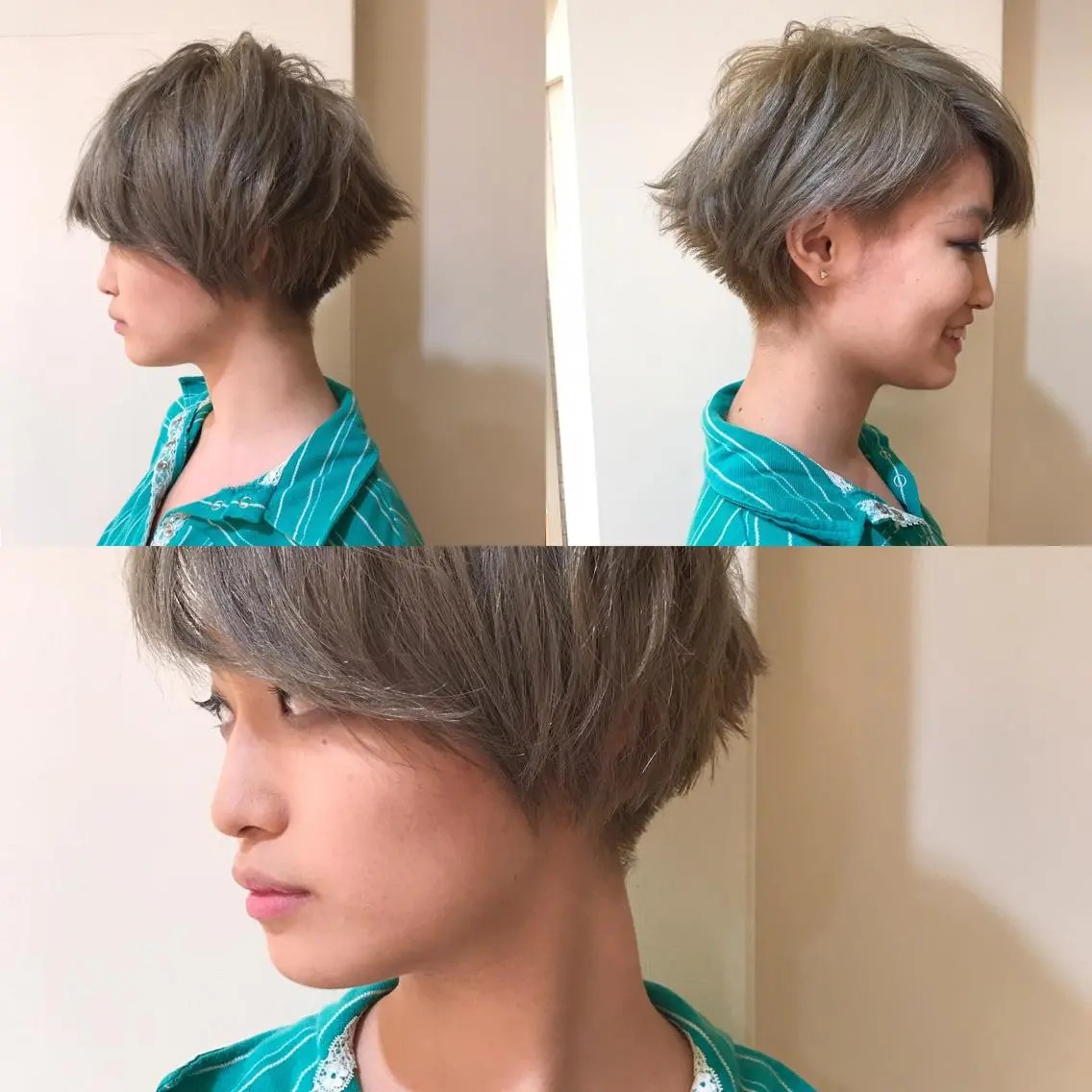 ショート カラー アッシュ ブリーチ ショートヘア タジマ ヤスヒサのヘアスタイル