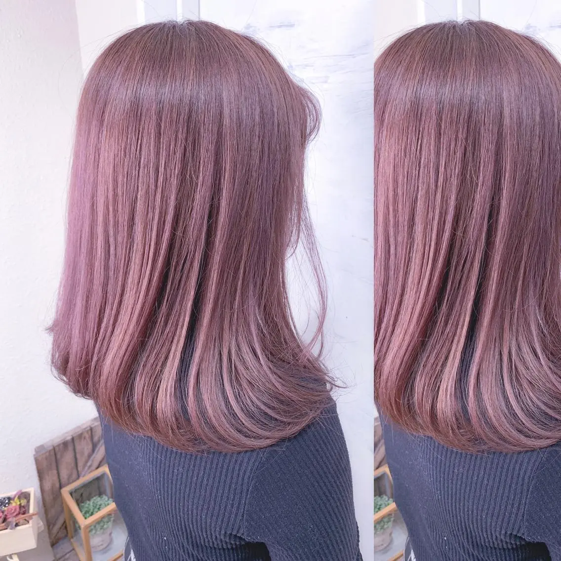 ミディアム カラー アディクシーカラー ブリーチ 透明感カラー ラベンダーカラー ピンクカラー ヘアカラー エクステ BOX mico.のヘアスタイル