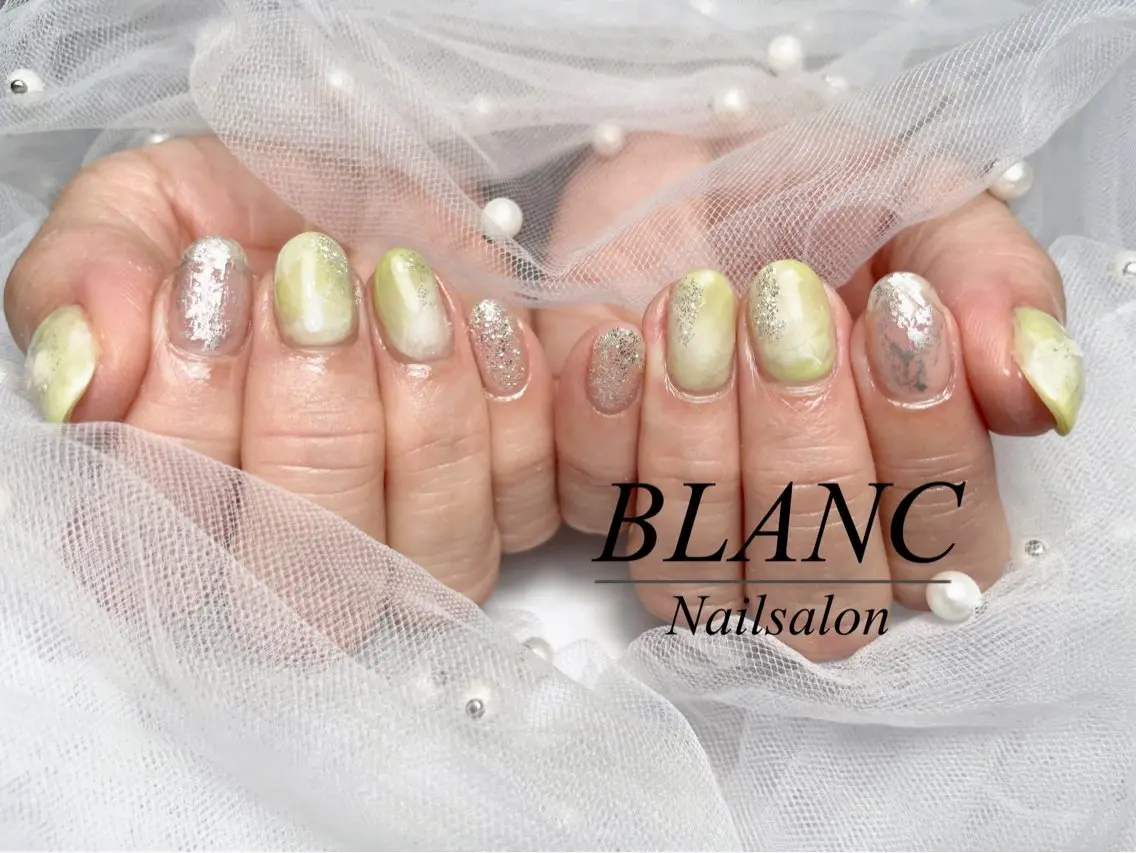 ネイル アートネイル ジェルネイル 大理石ネイル(マーブル) ニュアンスネイル パラジェル ハンドネイル BLANC.nail yuuのネイルデザイン