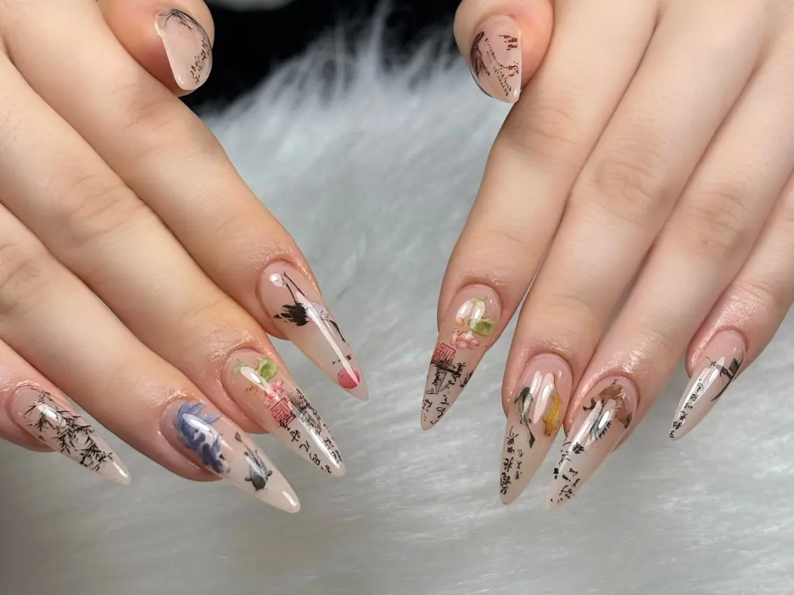 ネイル ジェルネイル ロングネイル マグネットネイル 持ち込み パラジェル ハンドネイル Sully Nail  Labのネイルデザイン