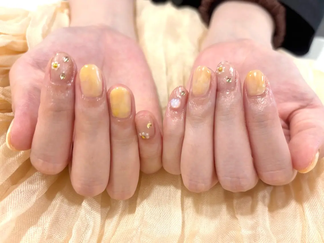 ネイル ジェルネイル ニュアンスネイル ワンカラーネイル パラジェル シンプルネイル Lino中目黒 🎀 パラジェルのネイルデザイン