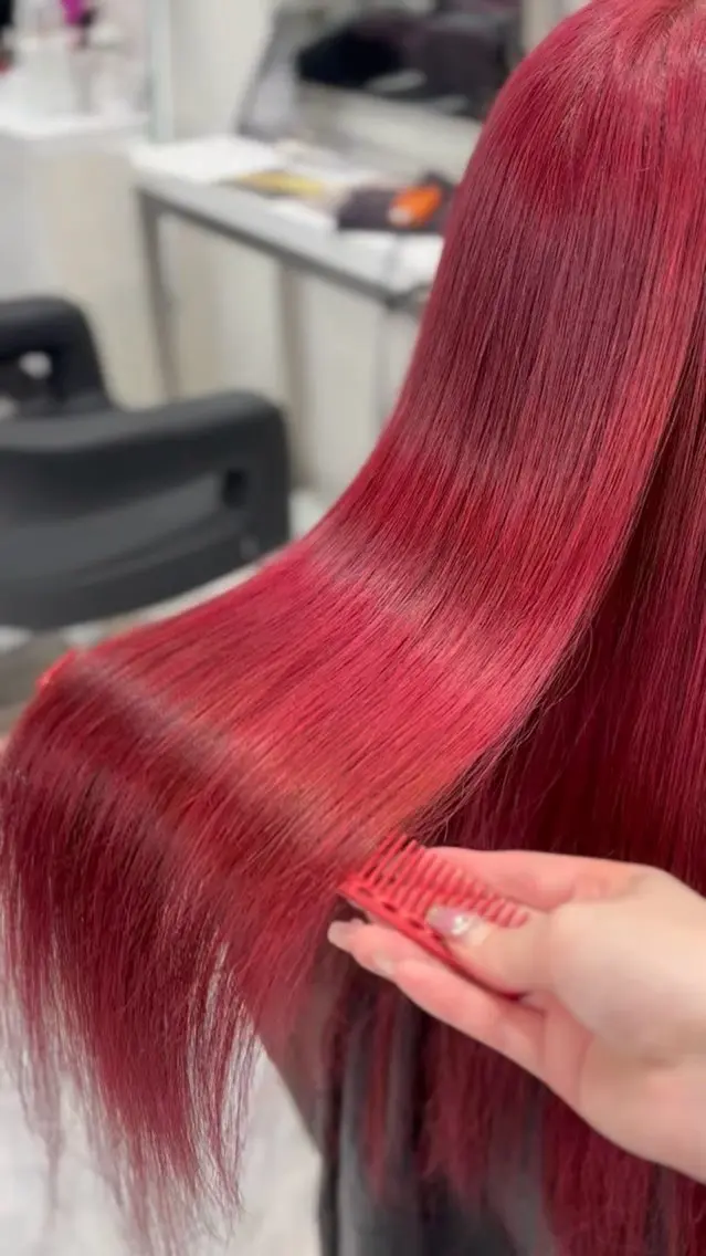 ロング ヘアカラー 🎀暖色カラー🎀 韓国ヘア まなかのヘアスタイル