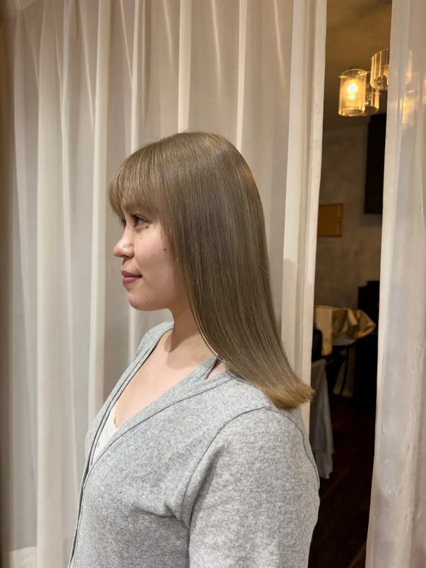 ミディアム カット ヘアカラー 木村 心海☆明石のヘアスタイル