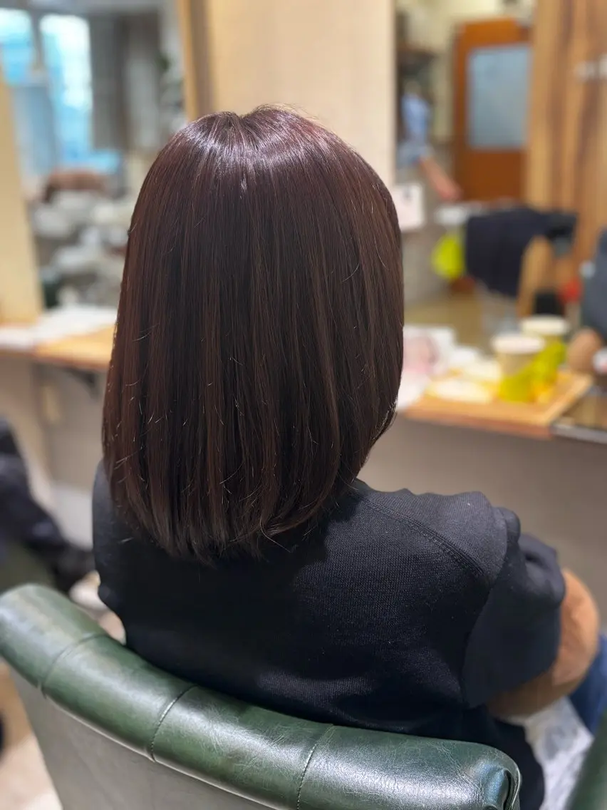 ミディアム カット ヘアカラー laffin❁ななみ /パーマスタイルのヘアスタイル
