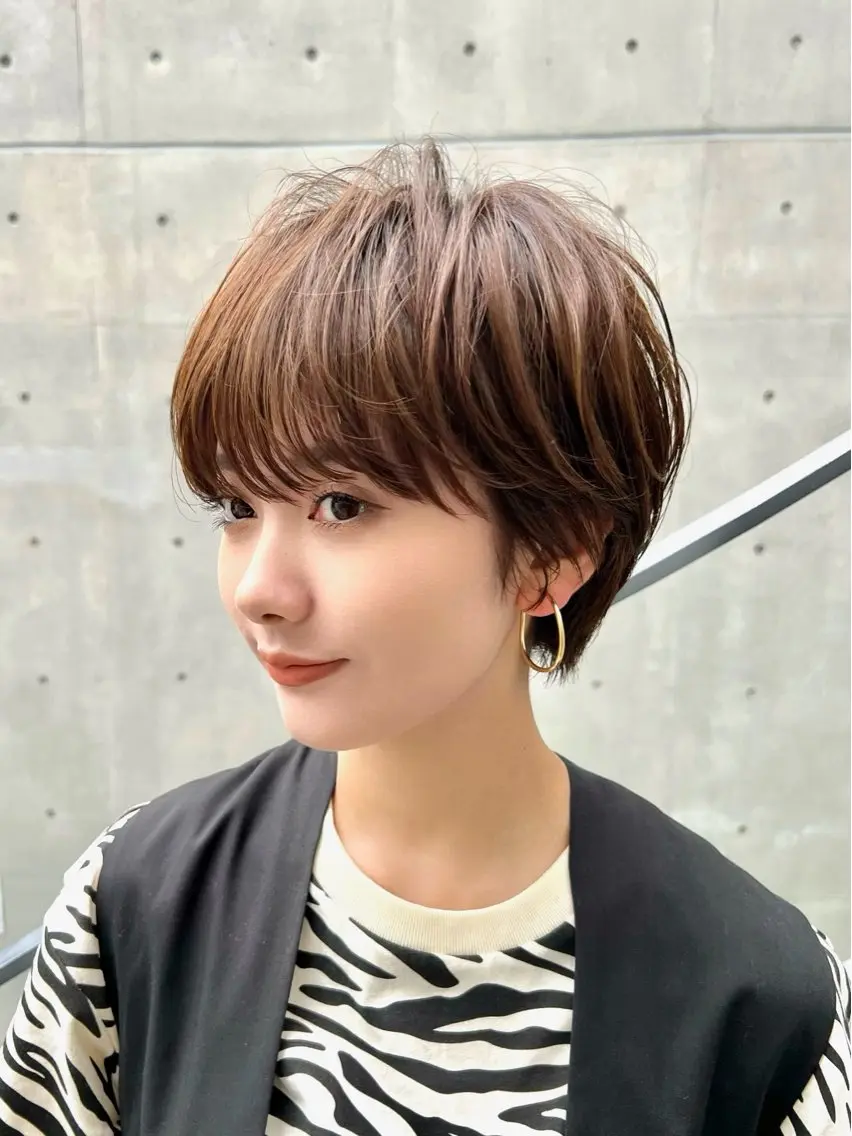 ショート カラー 似合わせカット ショートヘア カット ヘアカラー お悩み解決ショート/ 似合わせカット/といのヘアスタイル