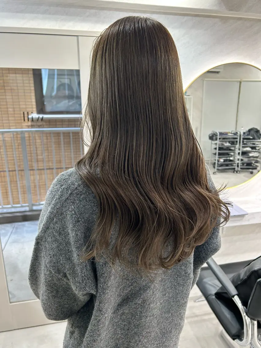 ロング カラー カット ヘアカラー トリートメント 髪質改善will hairdesignのヘアスタイル