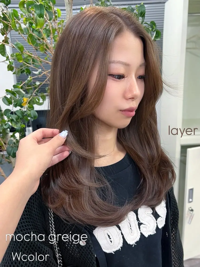 ロング カット ヘアカラー トリートメント レイヤーカット/ 透明感/ひかるのヘアスタイル