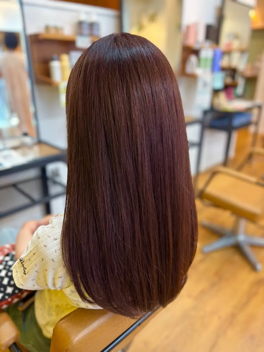 ロング カラー ロングレイヤー ブラウンカラー ピンクカラー ピンクブラウン レイヤーカット カネコ ナナミのヘアスタイル