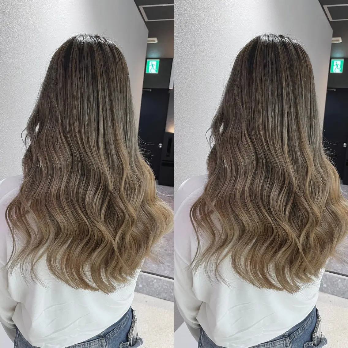 ロング カラー バレイヤージュ レイヤーカット ヘアカラー KANA🎀韓国 🇰🇷ハイライトのヘアスタイル