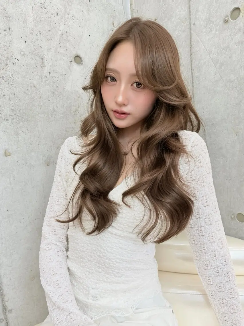 ロング ヘアアレンジ チョコレートブラウン 韓国風カラー 髪質改善 韓国風ヘア 🍂秋の透明感カラー 🧡縮毛矯正櫻井のヘアスタイル