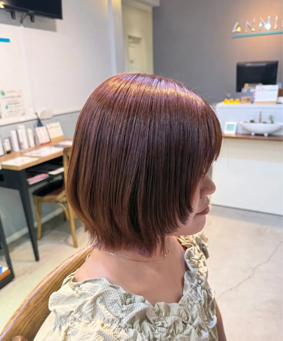 ショート カラー カット ヘアカラー トリートメント Hikari／暖色／ ブラウンカラー🤍のヘアスタイル