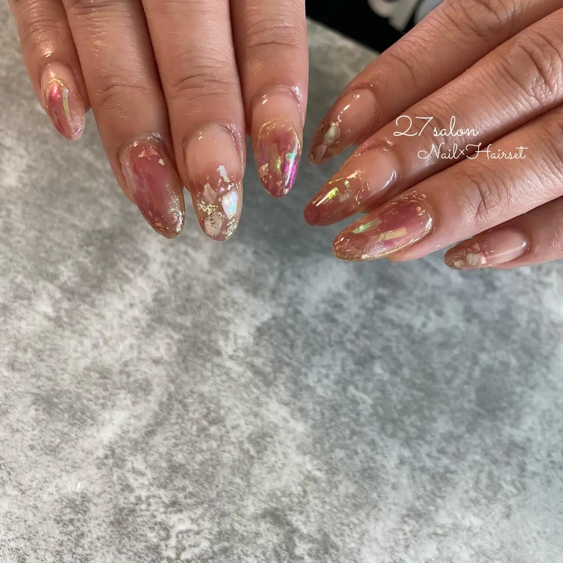 ネイル オーロラネイル 27salon yuinaのネイルデザイン