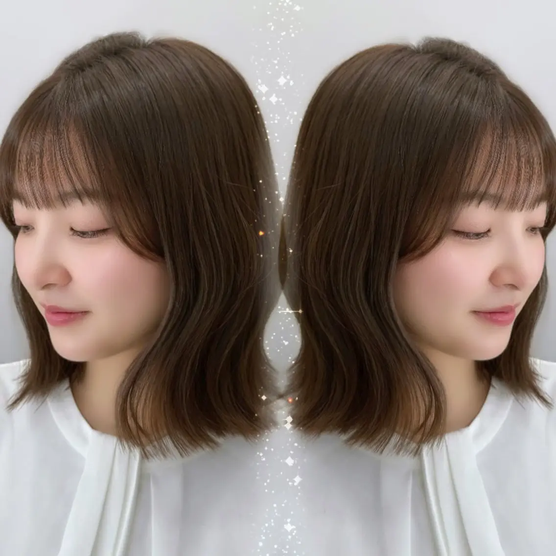 ミディアム yuna  💕ボブ ・透明感カラー💕のヘアスタイル