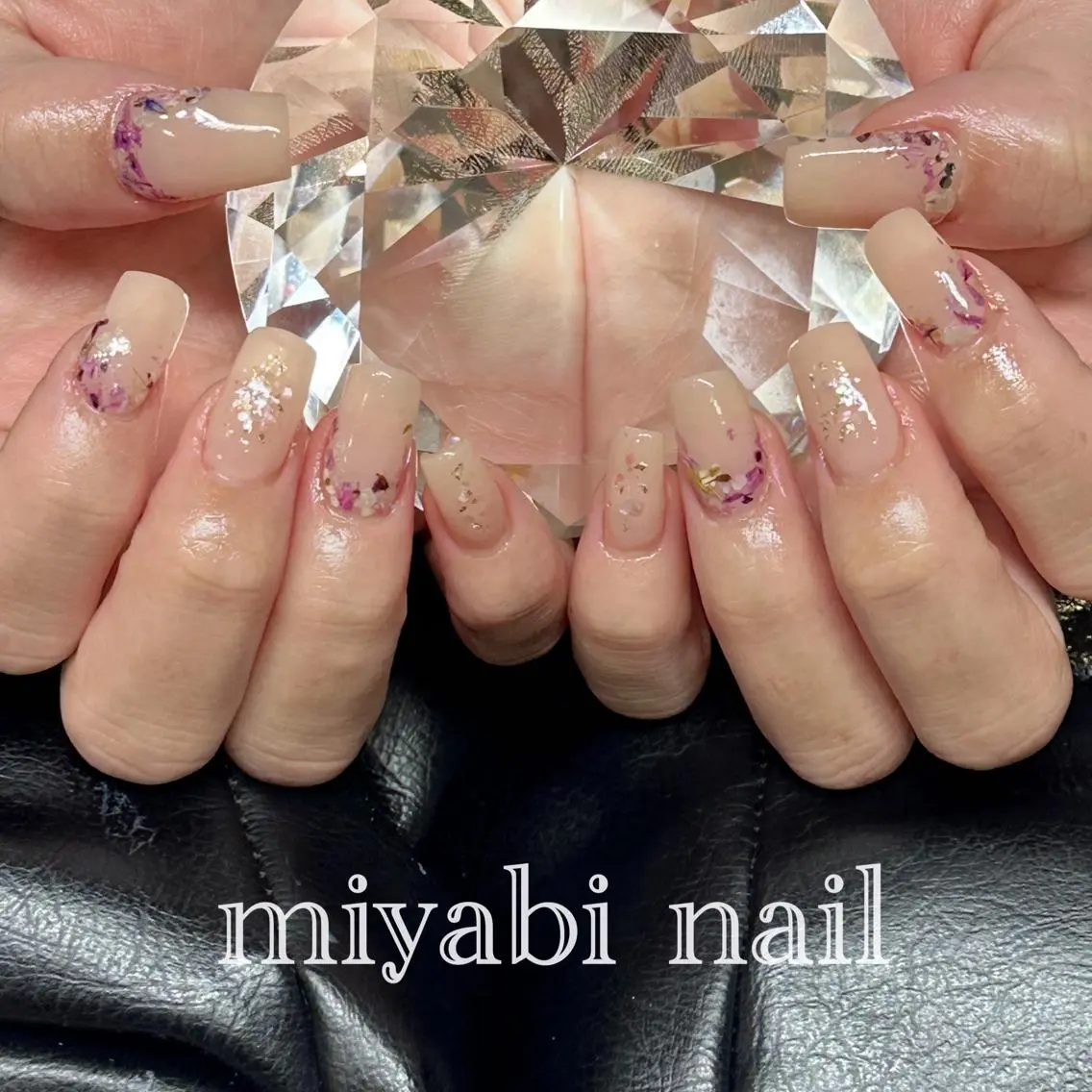 ネイル フラワーネイル 持ち込み オフィスネイル ピンク 春ネイル ハンドネイル miyabi nail 桂川駅近くのネイルデザイン