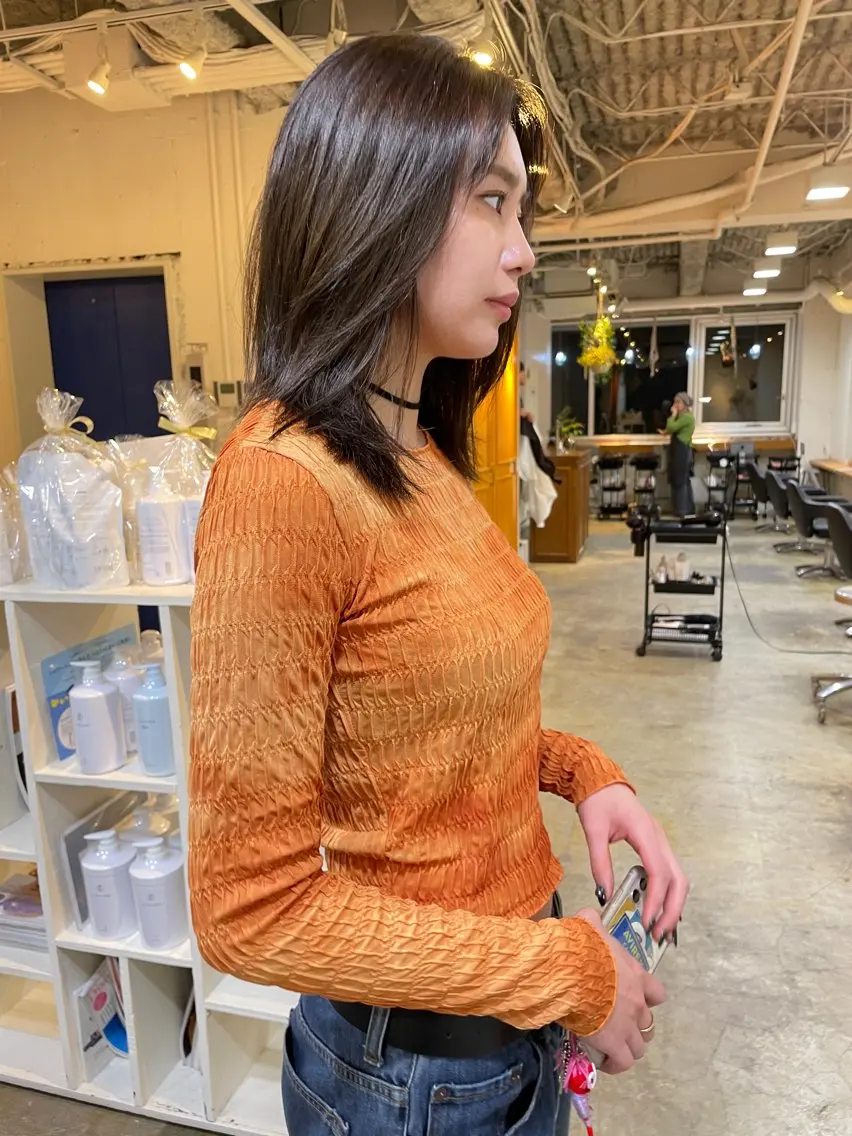 ミディアム カラー ブラウンカラー レイヤーカット カット ヘアカラー トリートメント レイヤー/似合わせ TAKUYAのヘアスタイル