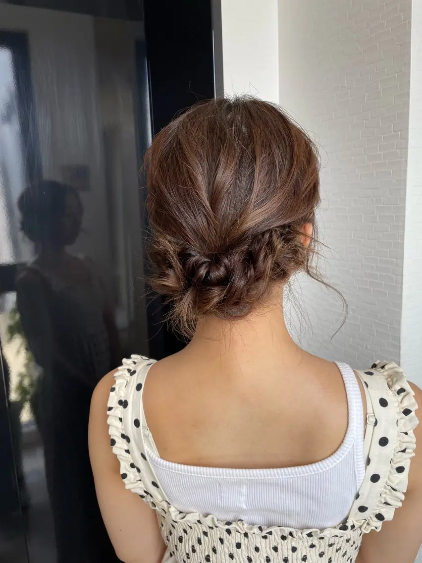 ミディアム ヘアアレンジ ヘアセット YUI/ ブリーチカラー🌷のヘアスタイル
