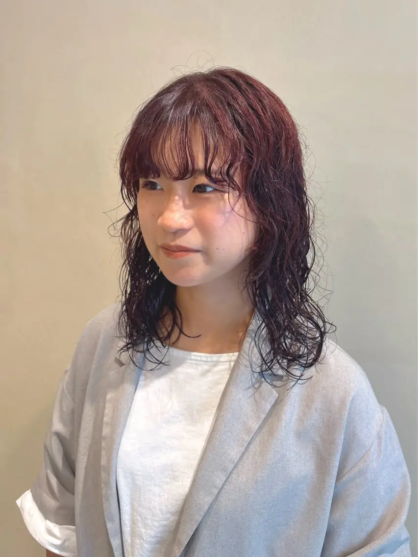 セミロング セミロングパーマ カット パーマ HERMITAGE YUDUKIのヘアスタイル