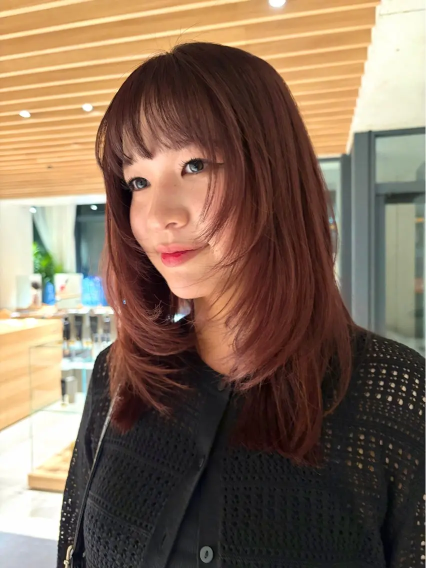 カラー ブラウンカラー レッドカラー ヘアカラー 大庭 鈴歌のヘアスタイル