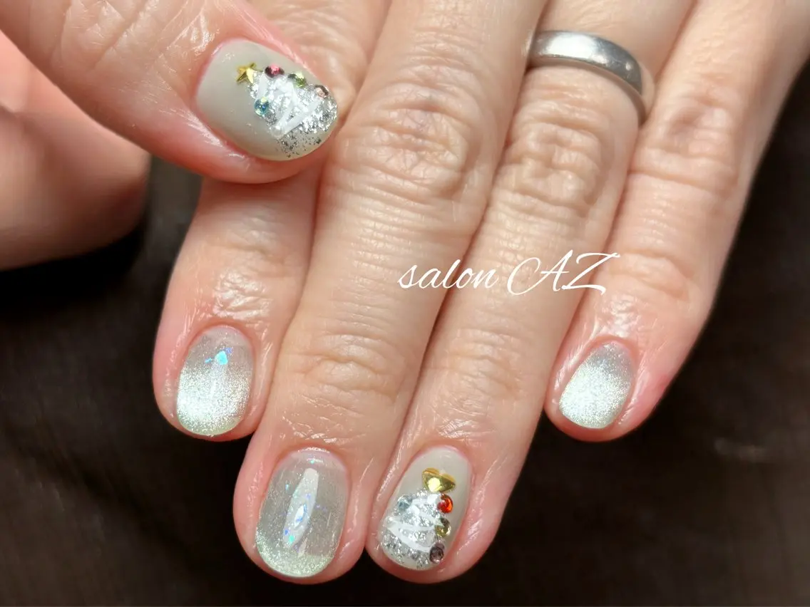 ネイル アートネイル 長さ出し フットネイル フレンチネイル ジェルネイル ハンドネイル salon AZのネイルデザイン