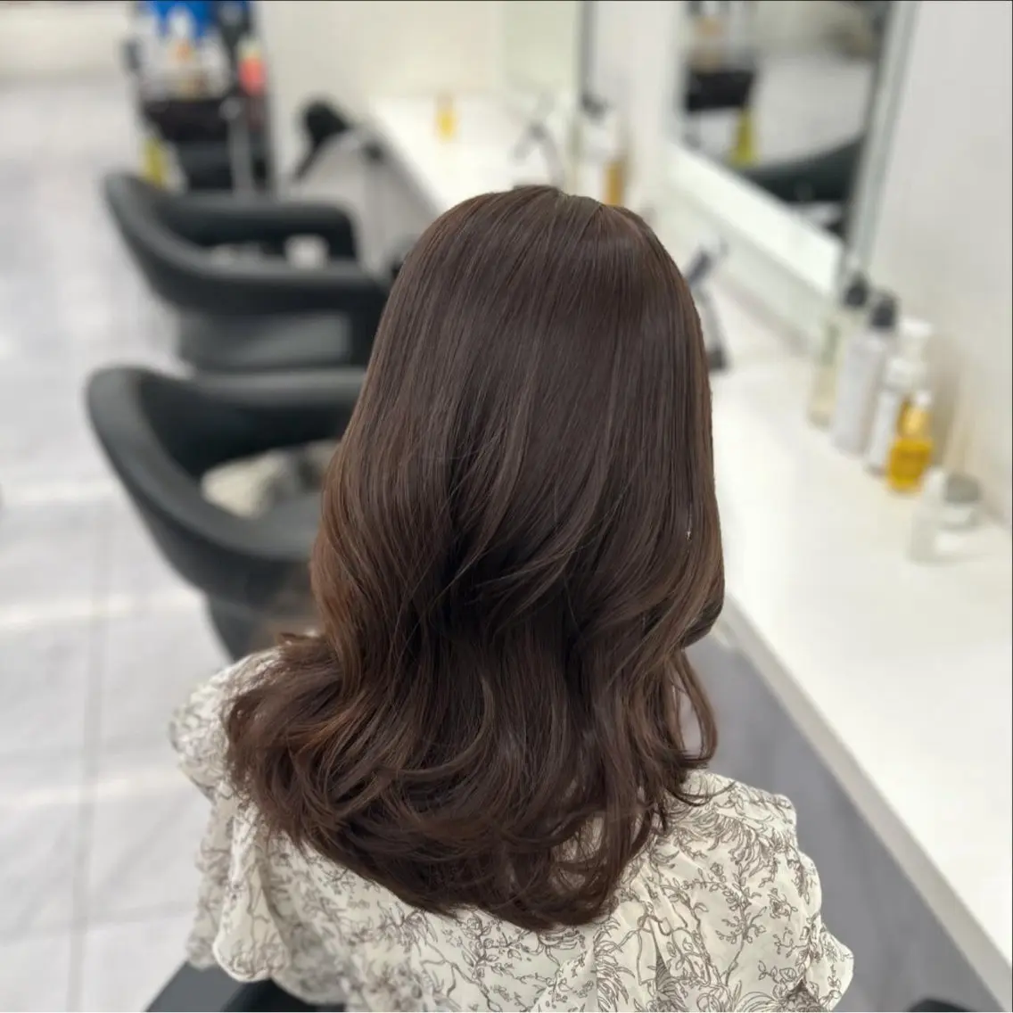 ロング カラー パーマ ヘアアレンジ メンズ キッズ ヘアカラー トリートメント ヘアセット ブリーチなしカラー/ ブラウン/レイヤーのヘアスタイル