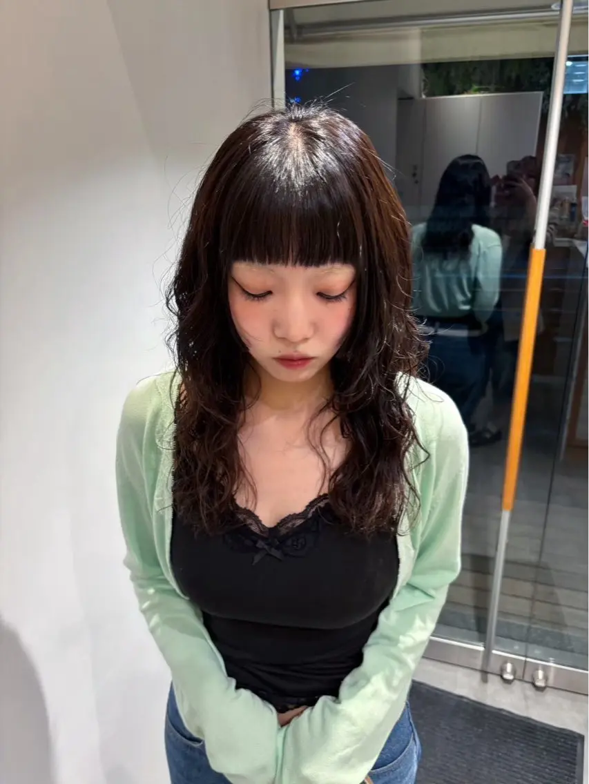 セミロング パーマ 木村 涼雅のヘアスタイル