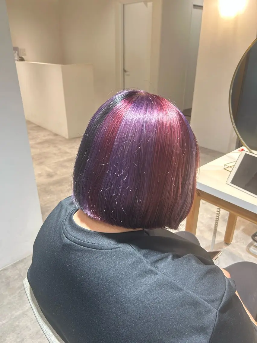 ショート カラー ヘアアレンジ ヘアカラー トリートメント 梅木李奈レイヤー 🫧ダブルカラーのヘアスタイル