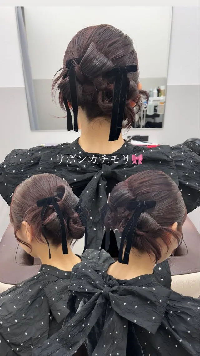 セミロング ヘアアレンジ ヘアセット 薄田 珠美のヘアスタイル