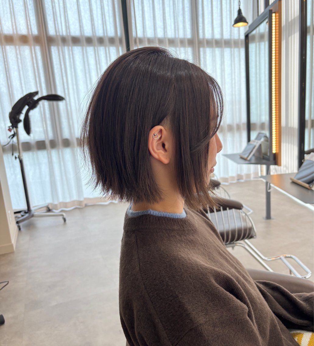 ショート カラー アッシュ 透明感カラー グレージュ ボブ ヘアカラー トリートメント 酸性ストレート/ブリ ーチなしWカラー河本のヘアスタイル