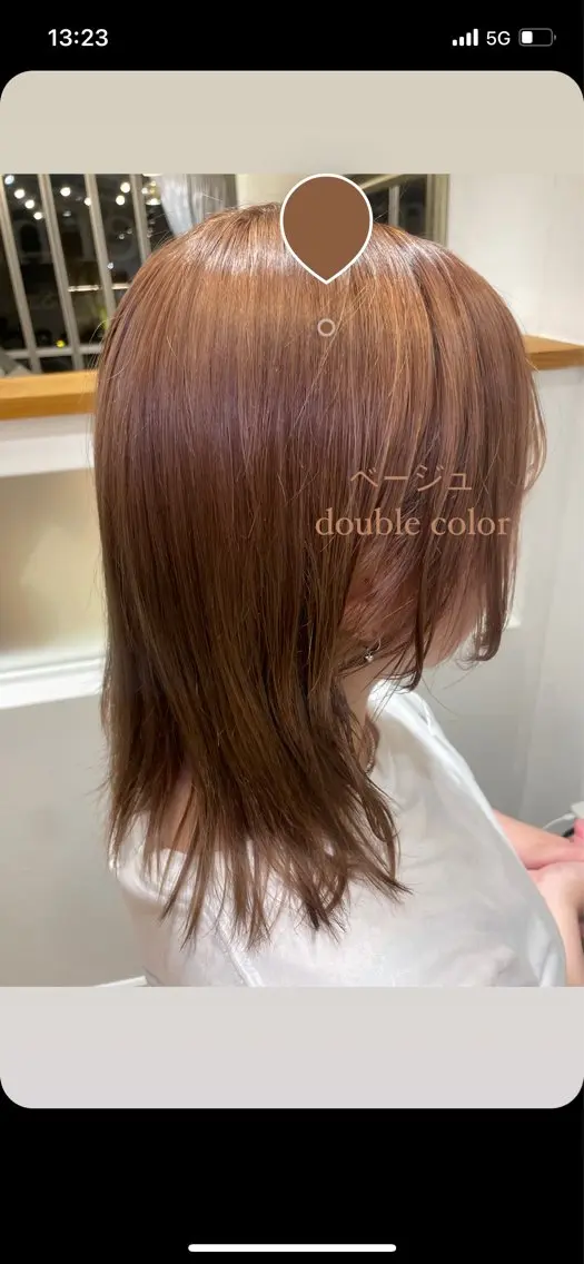 ミディアム カラー ベージュカラー 松浦 愛利花のヘアスタイル
