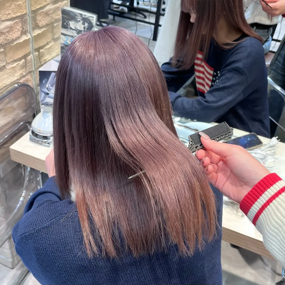 セミロング カラー ヘアカラー トリートメント 🩶レイナ🩶 color/nailのヘアスタイル