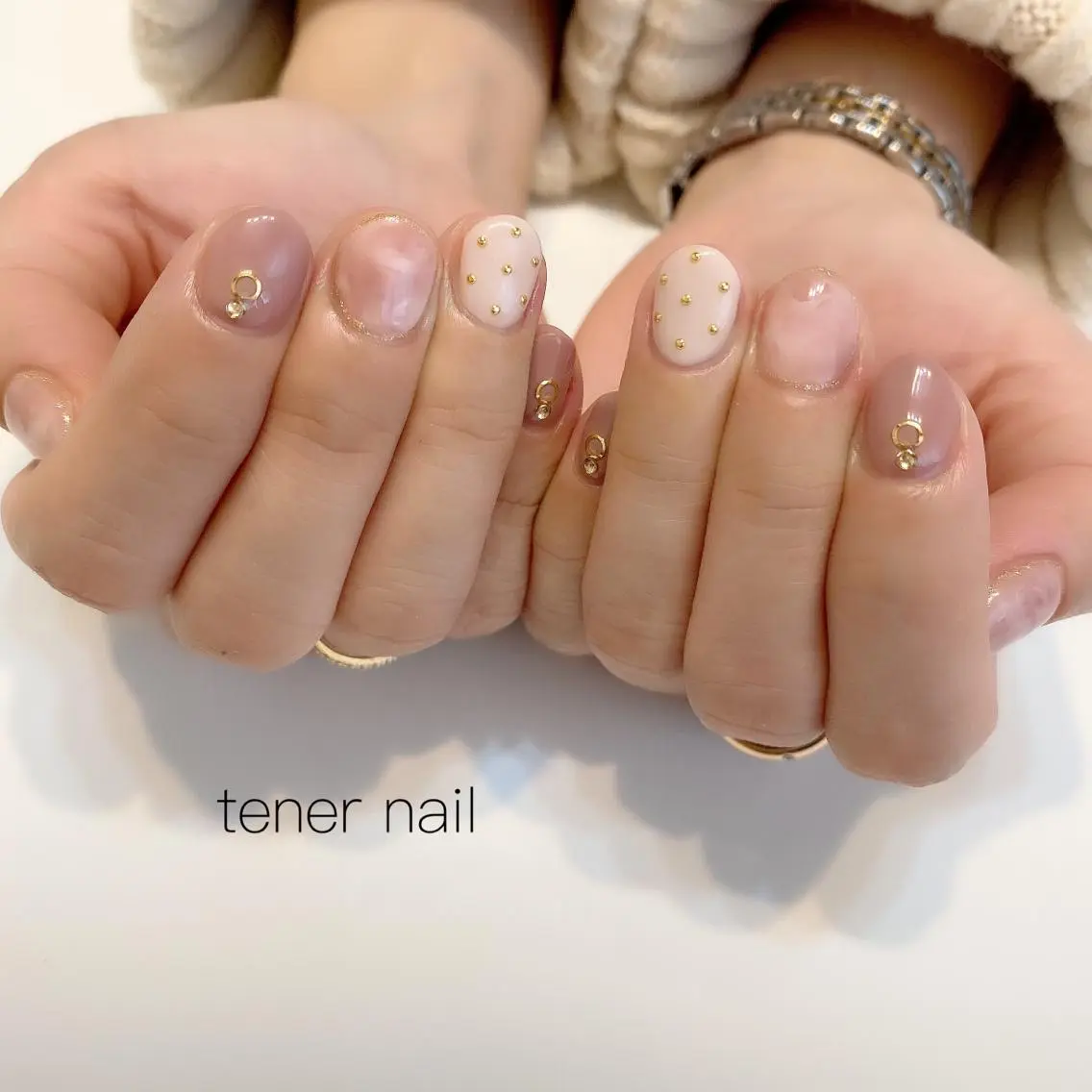ネイル 大理石ネイル(マーブル) ピンク テネルネイル tener nailのネイルデザイン