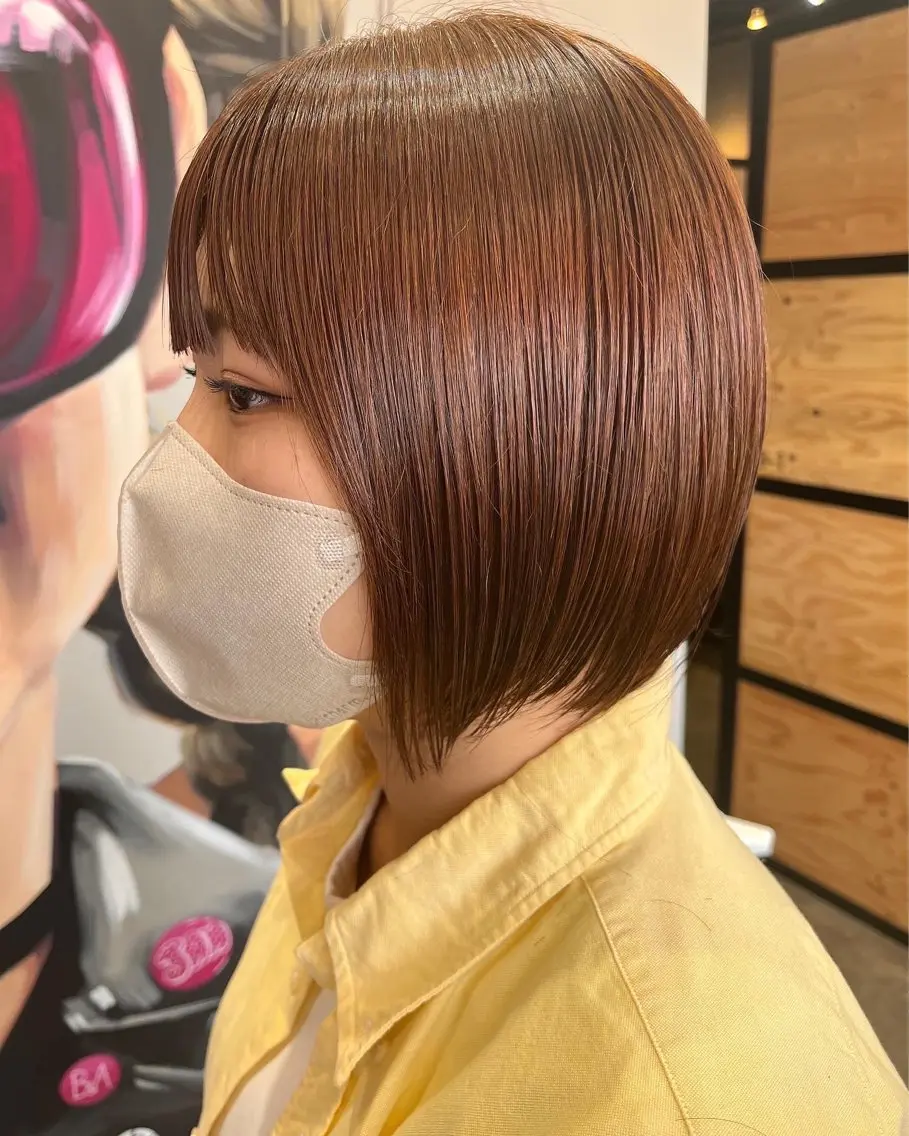 ミディアム カラー 久木原 ゆりのヘアスタイル