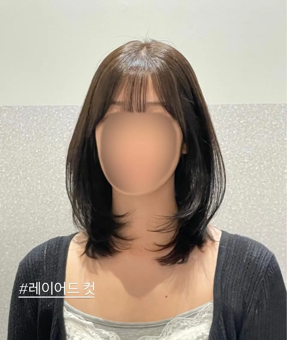 ミディアム 韓国風ヘア レイヤーカット カット ヘアカラー トリートメント ❤︎︎韓国ヘア❤︎︎ 𝑺𝒉𝒊𝒉𝒐のヘアスタイル