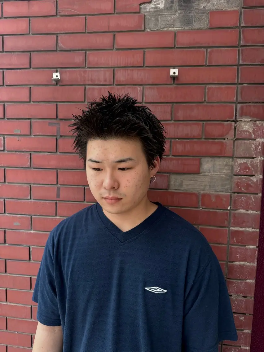 メンズ スパイキーショート カット 柏メンズカットパーマ NO.1タイチのヘアスタイル