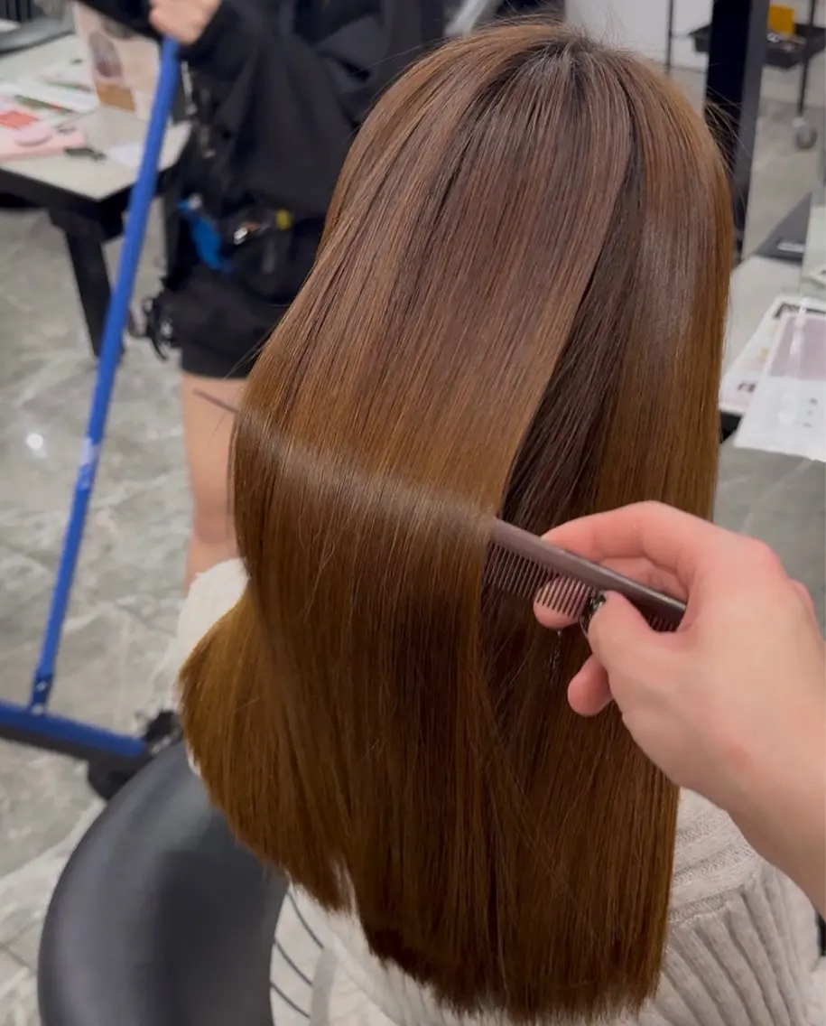 ロング 髪質改善 縮毛矯正 カット ヘアカラー 縮毛矯正 りきと🦋河原町 縮毛矯正/艶カラーのヘアスタイル