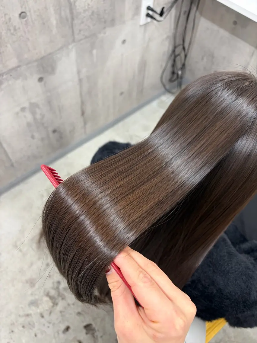 ロング カラー カット ヘアカラー トリートメント ageless/ nana/髪質改善のヘアスタイル