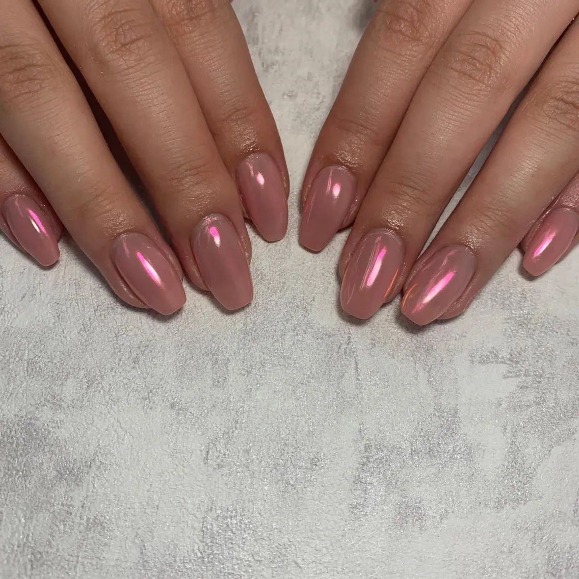ネイル ミラーネイル ピンク Li aile eye&nailのマツエク・マツパデザイン