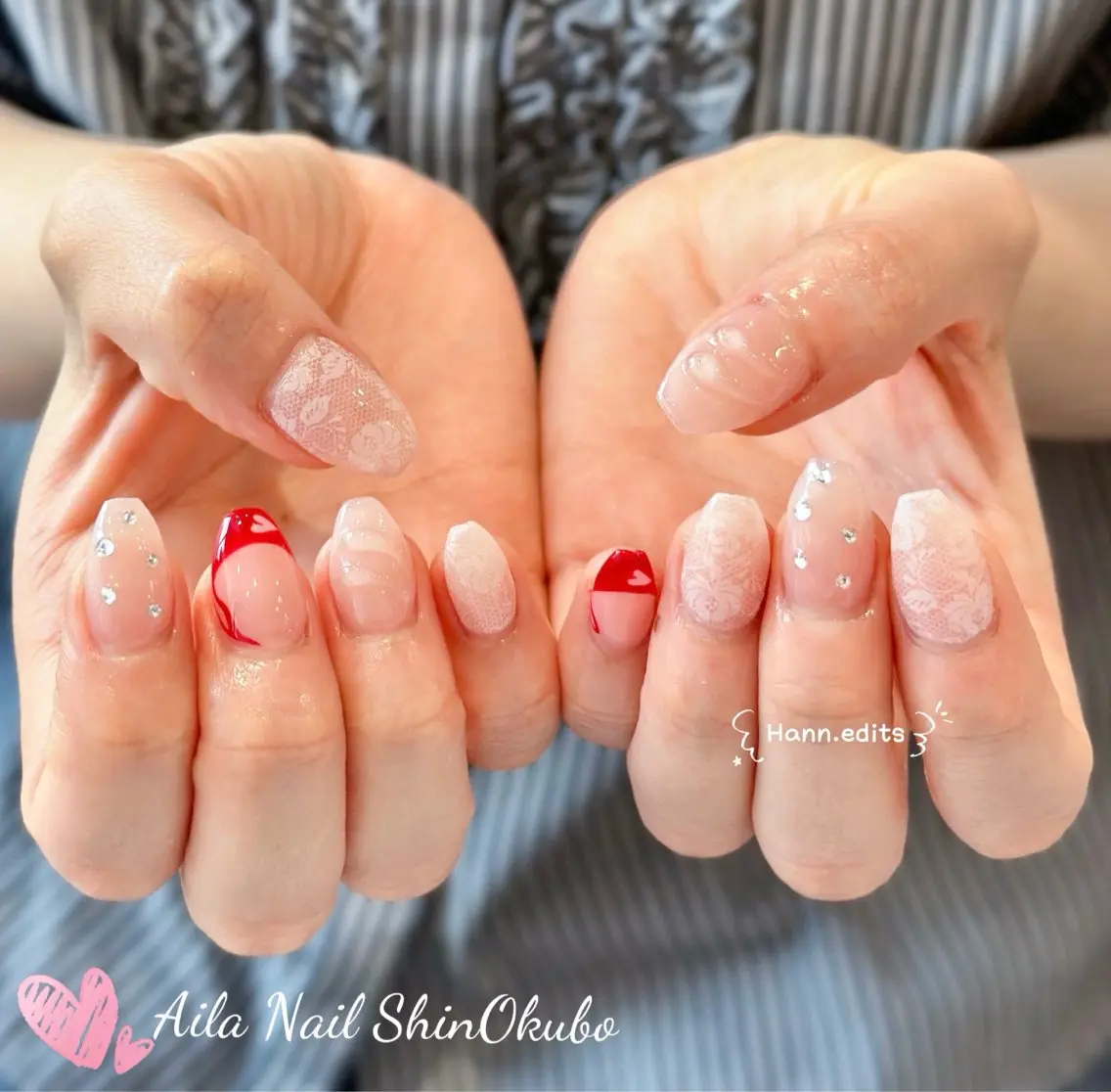 ミディアム 韓国風ヘア ハンドネイル Aila Nail ShinOkuboのネイルデザイン