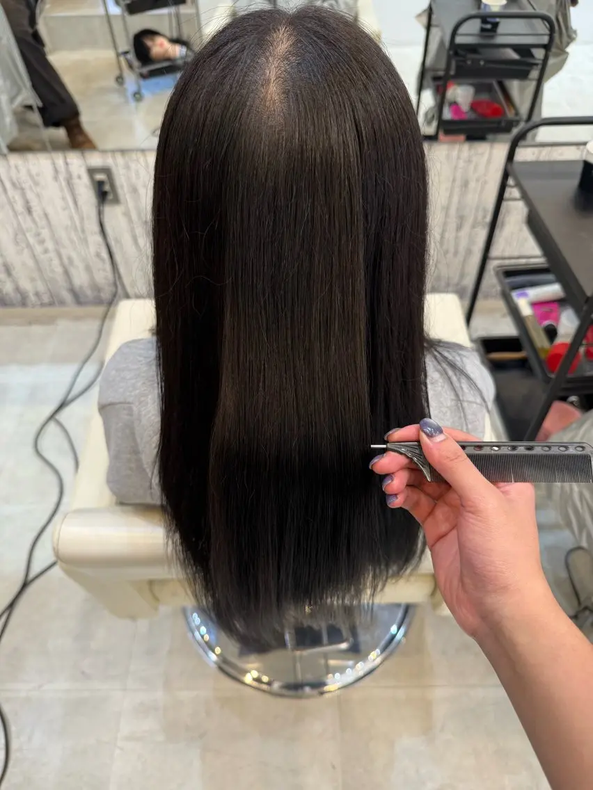 ロング カラー ブラウンカラー 学生 カット ヘアカラー レディースモデル募集 角快利のヘアスタイル