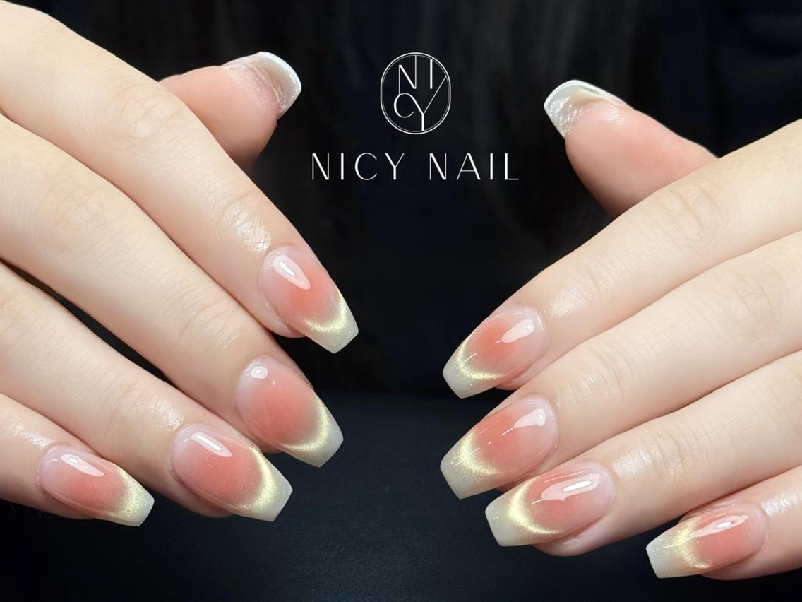 ネイル アートネイル オーロラネイル ブルー チークネイル フットネイル ハンドネイル Rika_ Nicy Nailのネイルデザイン