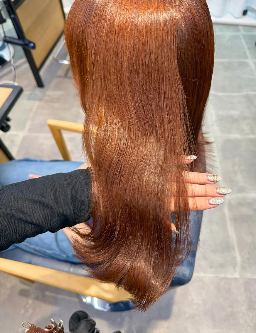 ロング カラー ヘアカラー トリートメント newi梅田🫧韓国 ヘア🫧sakiのヘアスタイル