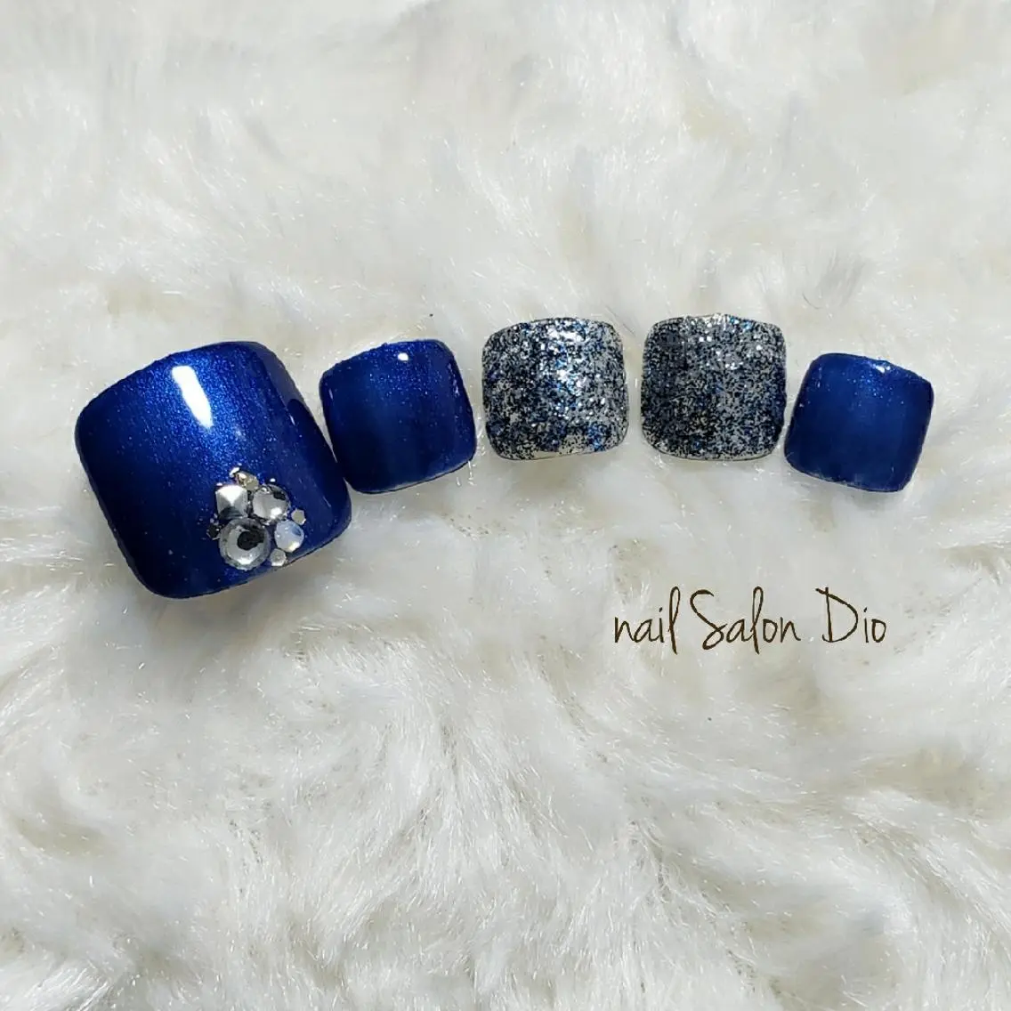 ネイル ブルー フットネイル Nail salon Dioのネイルデザイン