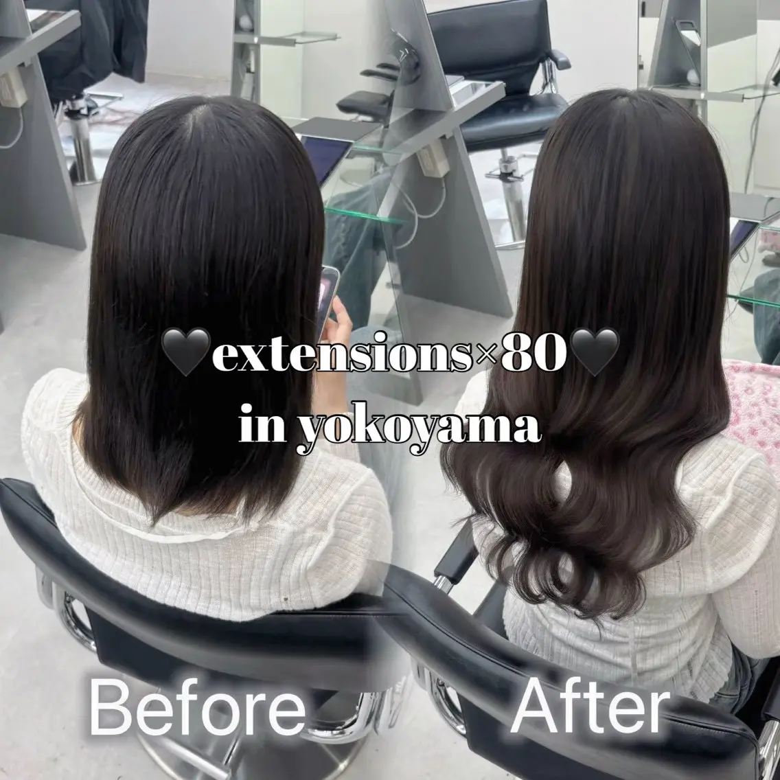 ロング カラー 黒髪 ハイトーンカラー エクステ ロング ヘアカラー トリートメント エクステ 横浜 エクステ🎀/ カラー🌙┊︎もものヘアスタイル