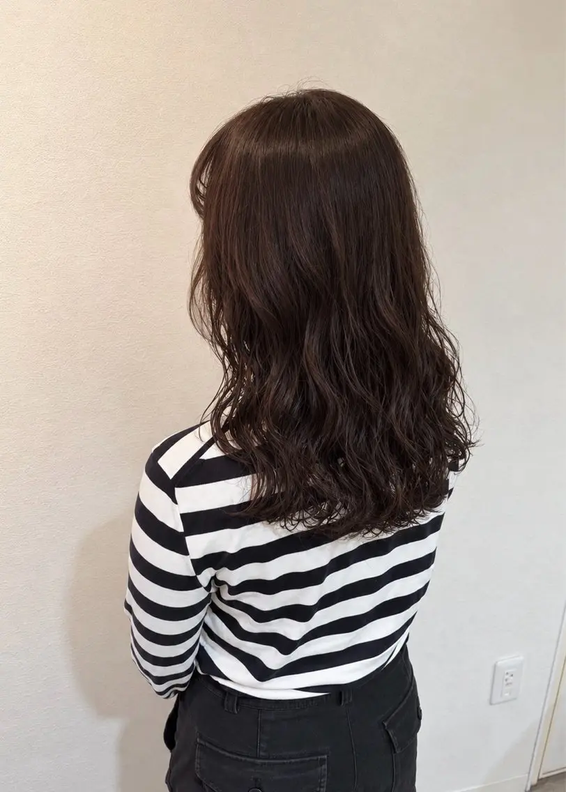 セミロング カラー パーマ セミロングパーマ カット パーマ 中沢梨々花 🎀大人可愛いヘアのヘアスタイル