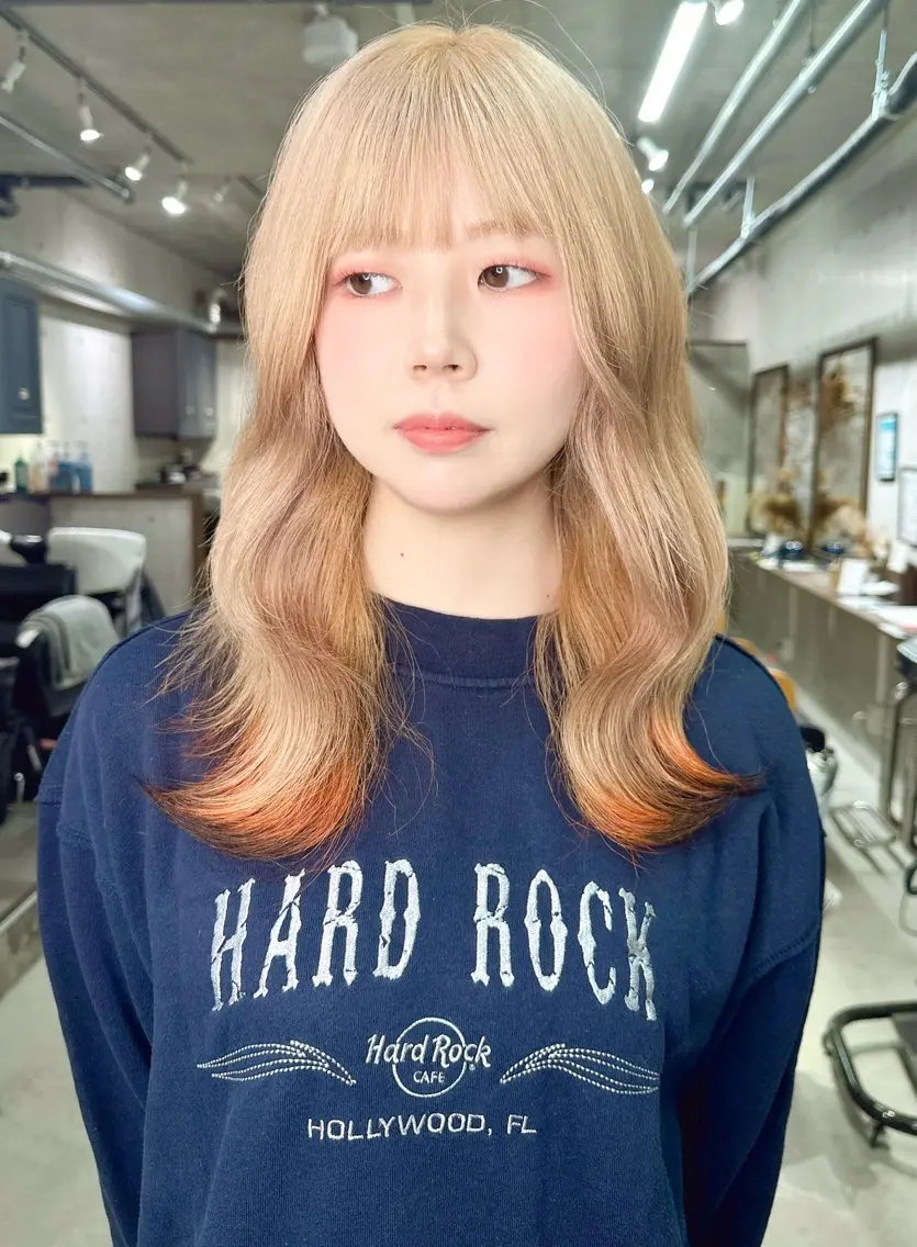 カラー 狐カラー カット ヘアカラー Kazu 🌠名古屋 ハイトーン/レイヤーのヘアスタイル